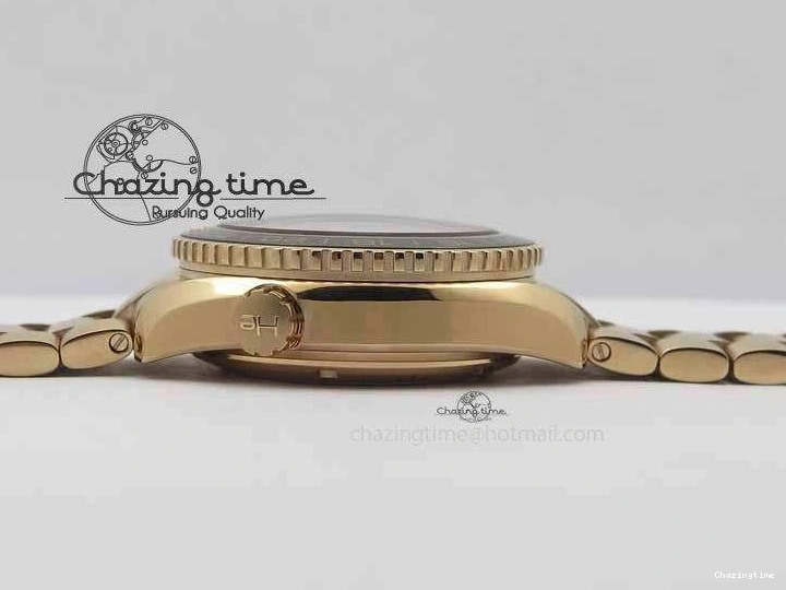 0305 Efficient Planet Ocean GMT 43.5mm RG V6F 1:1 Best Edition Black Dial On RG Bracelet A 8182